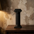Large black Ionic column candle holder, 10.8 inches tall