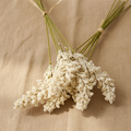 Off white faux wildflower bouquet on linen, 6 stems